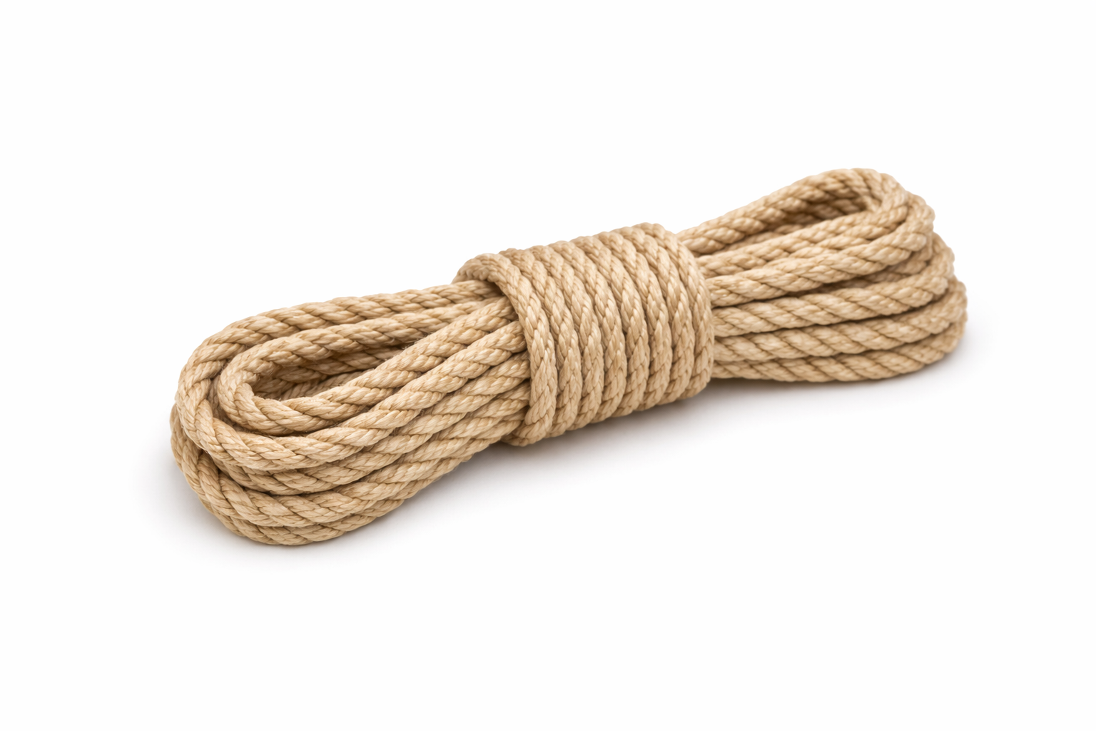 Gedrehtes hanffarbenes Polypropylenseil mit 6 mm Stärke