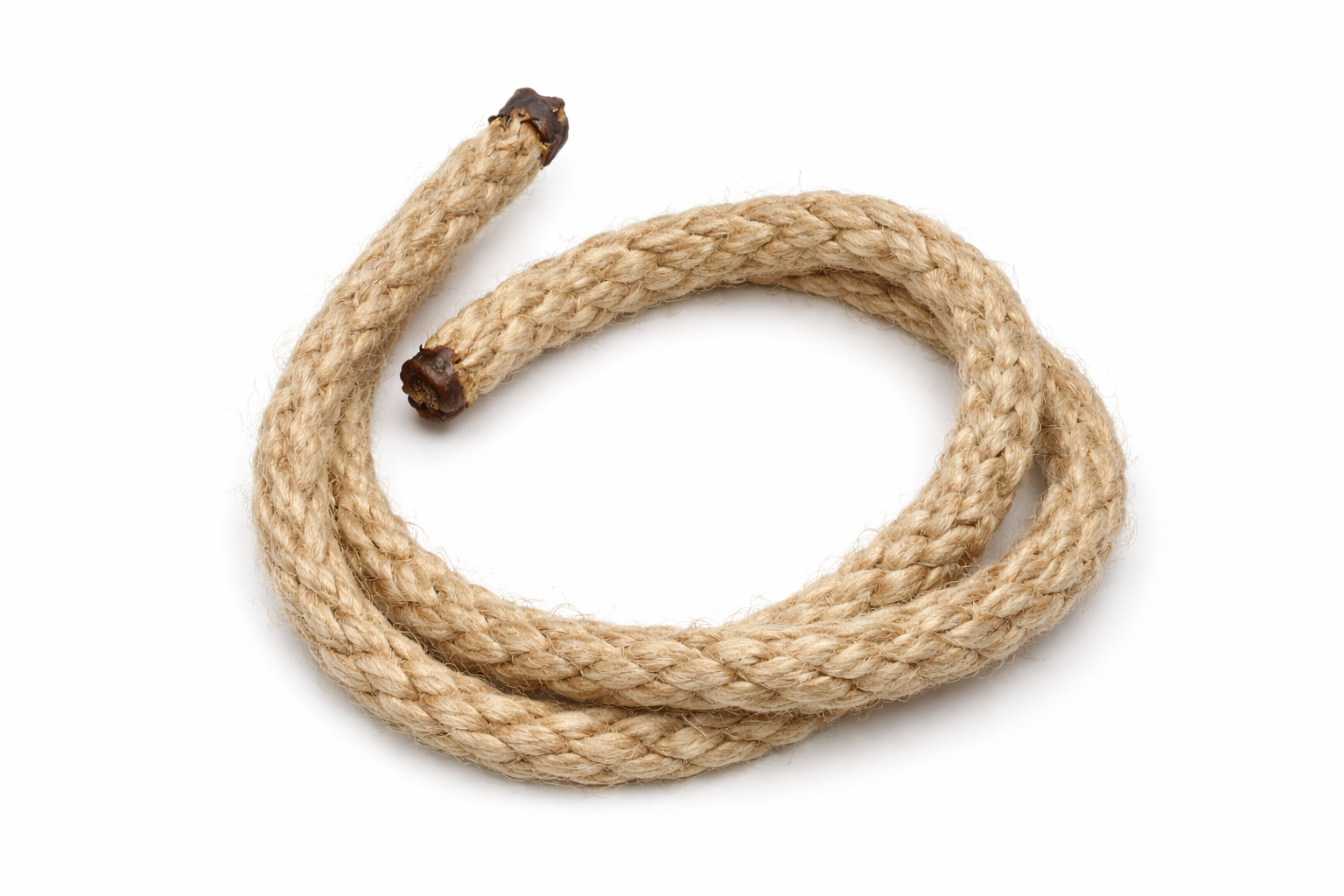 Geflochtenes Hanfseil 10 mm naturfarben mit versiegelten Enden