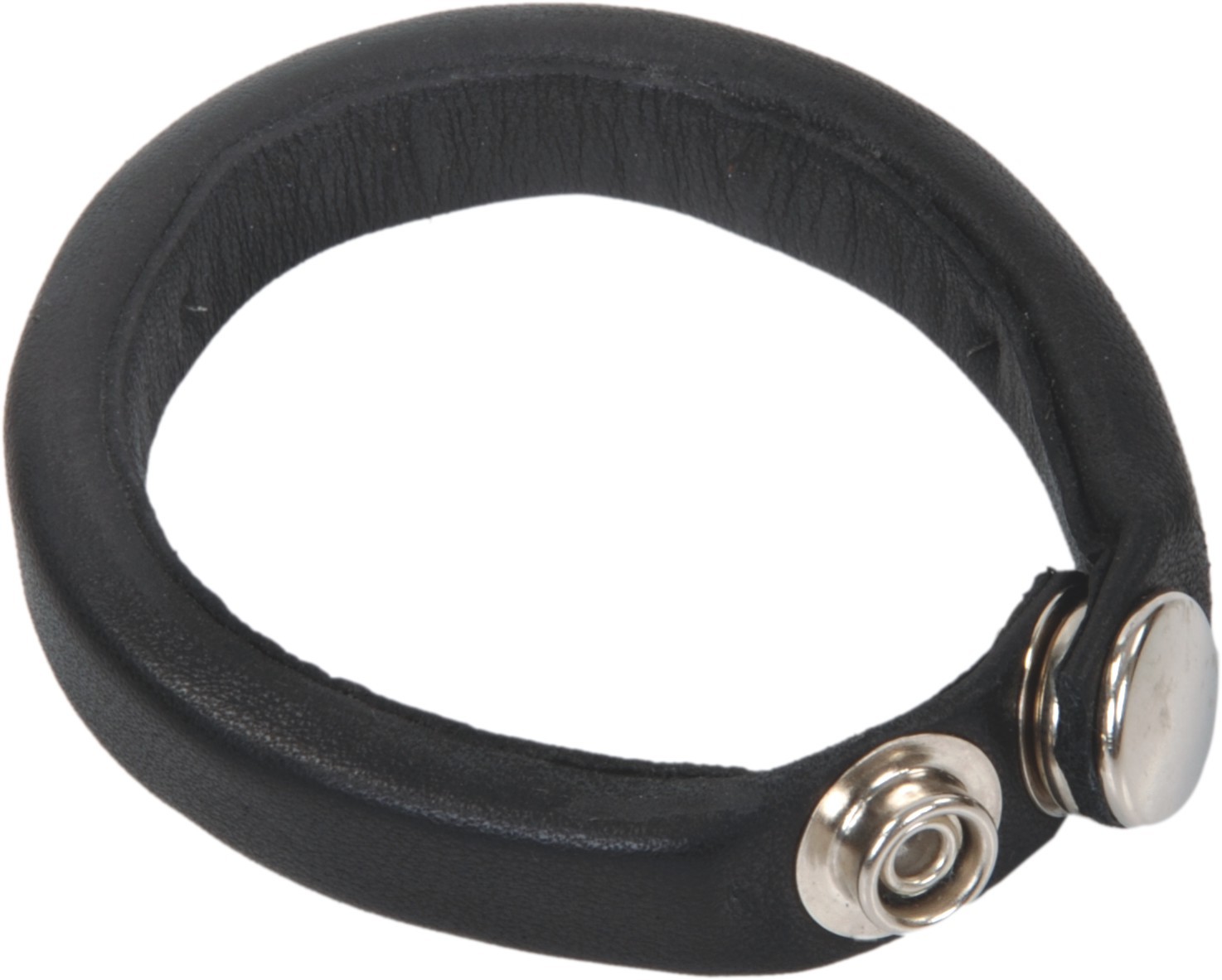 Gepolstertes Hodenband mit Innen-Dornen aus schwarzem Leder