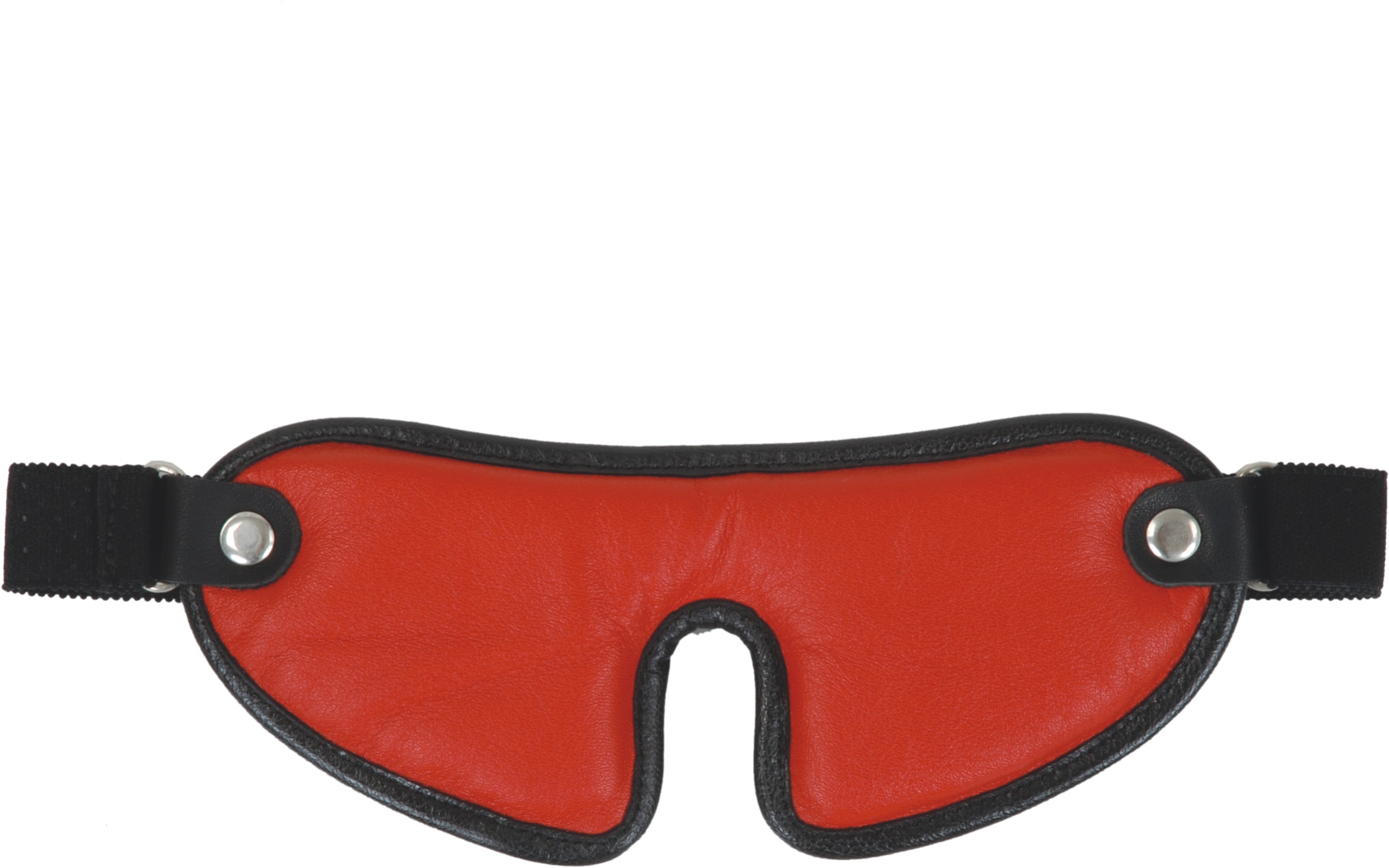 Schwarze Augenmaske mit weicher Polsterung und stufenlos verstellbarem Kopfriemen, lichtdicht für absolute Abschirmung.