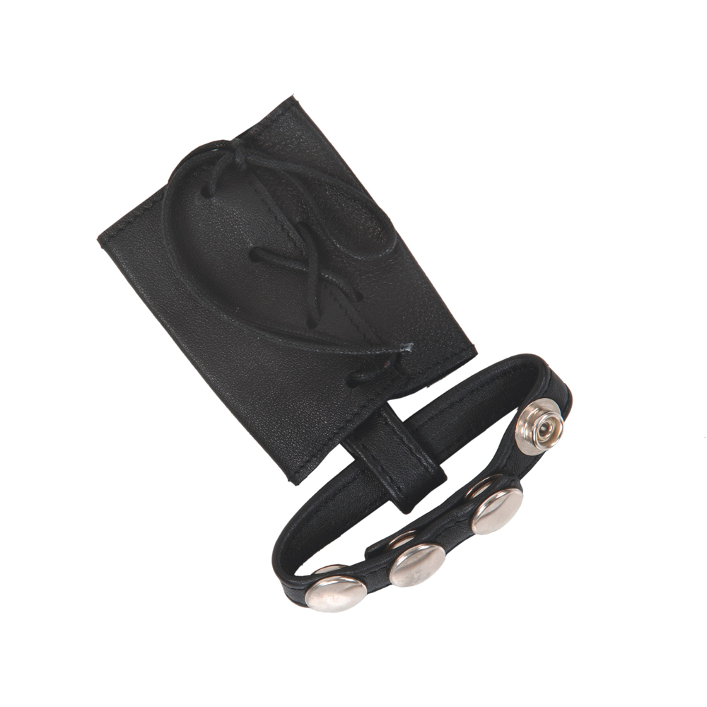 Leder Hodenband mit Korsage für den Penis, individuell anpassbar durch Schnürung