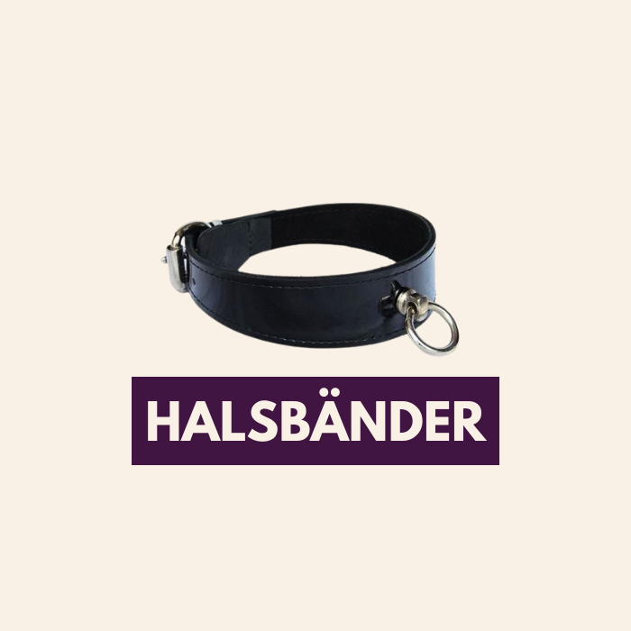 Schwarzes Lederhalsband mit Ring der O – BDSM Halsband