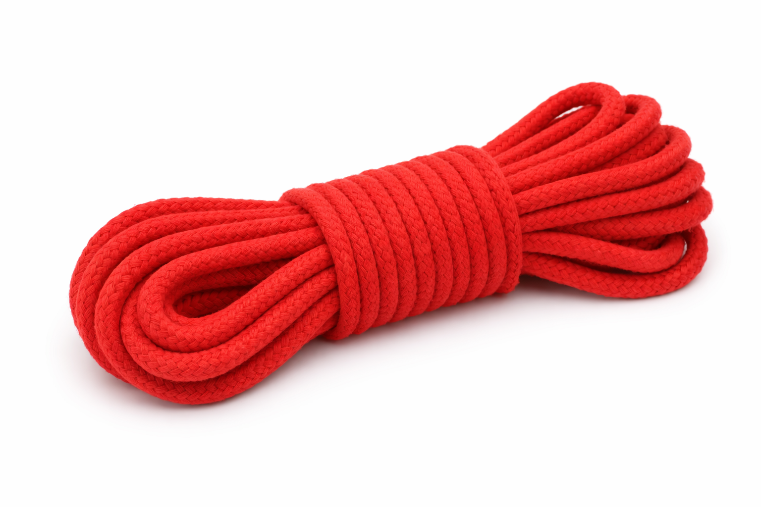 Rotes geflochtenes Baumwollseil ohne Seele in 8 mm