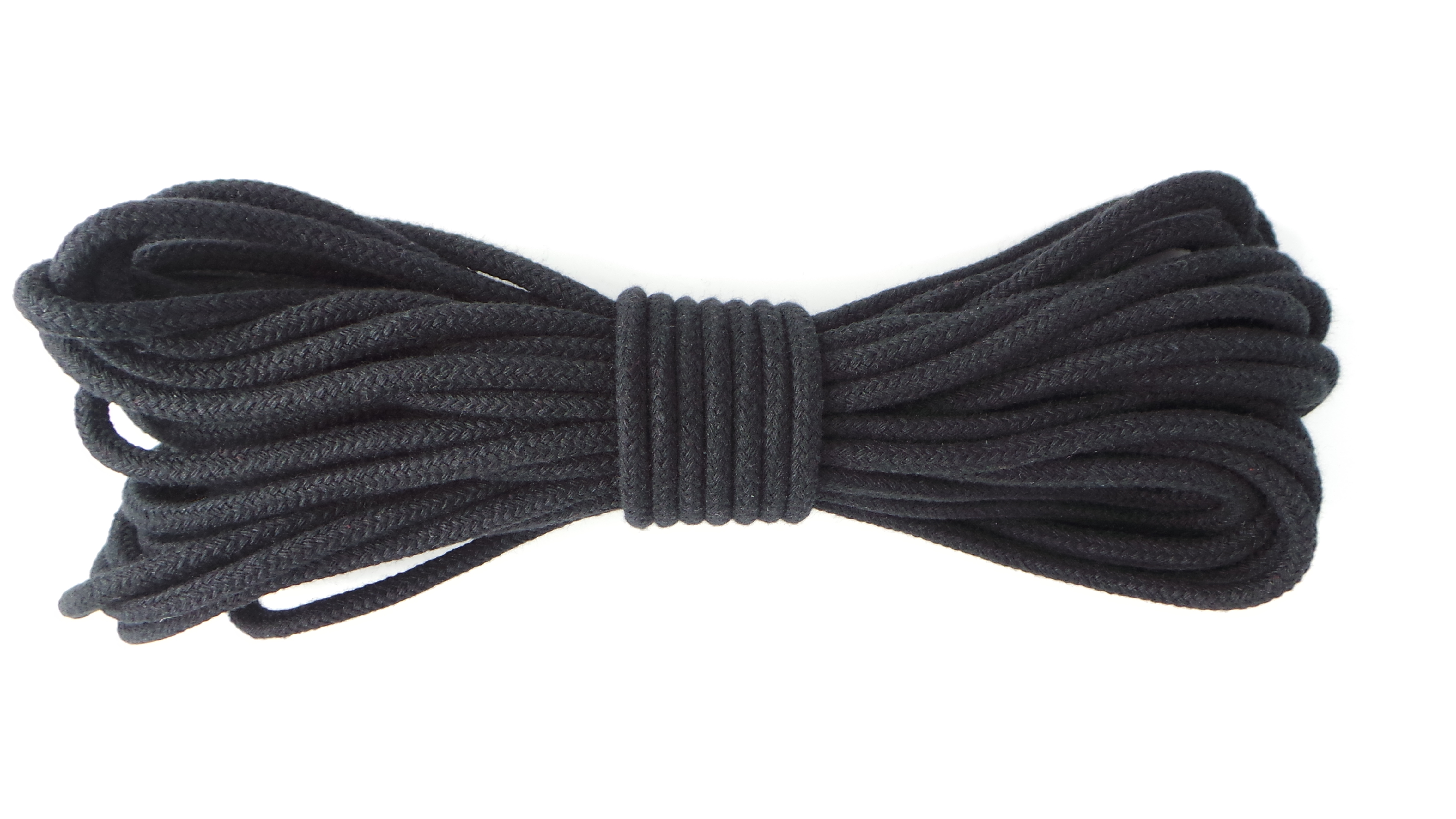 Schwarzes geflochtenes Baumwollseil mit Seele in 6 mm