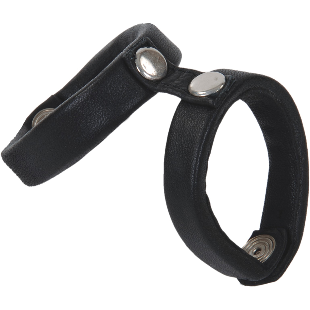Leder Penis- und Hodenband mit doppelten Riemen zur Blutstauung und Verlängerung der Erektion