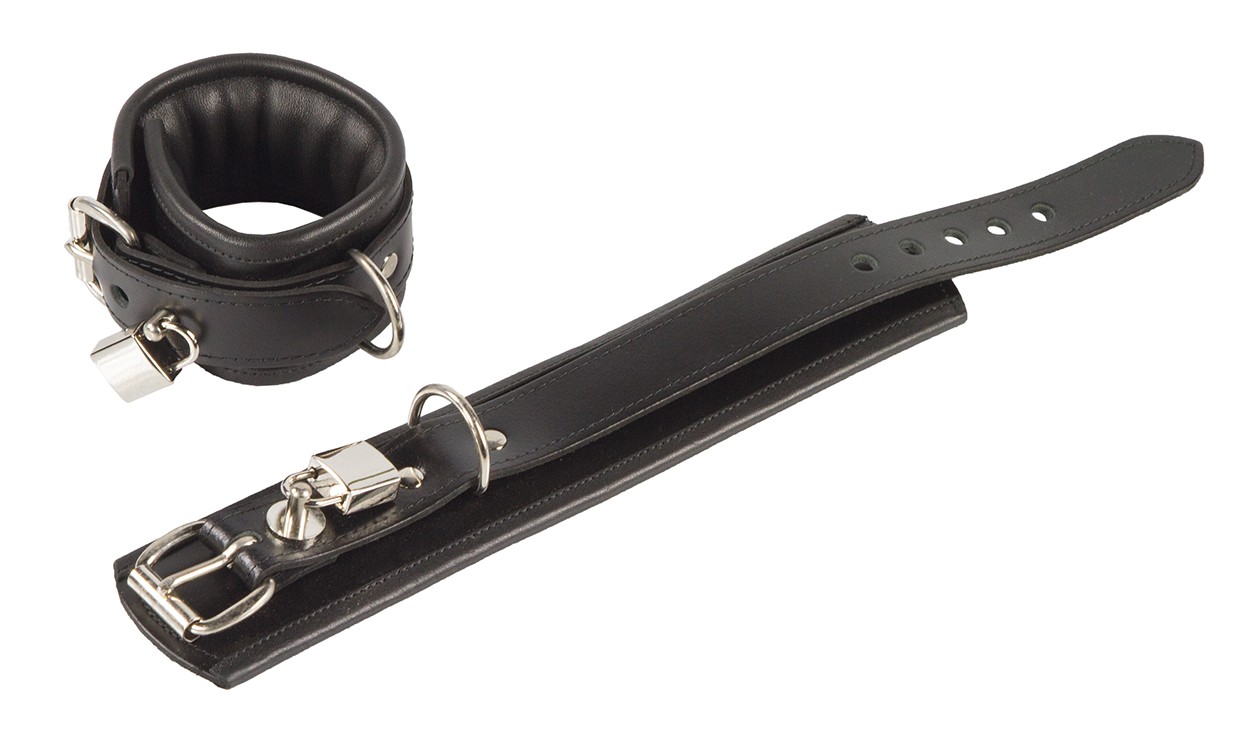 abschließbare Fußfesseln aus Rindsleder